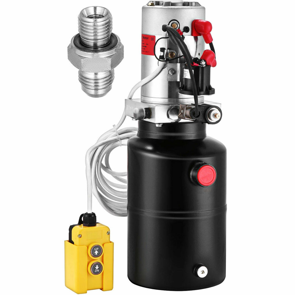 6 Quart 12V Single Acting Hydraulic Pump Dump Trailer Unloading Remote Lift