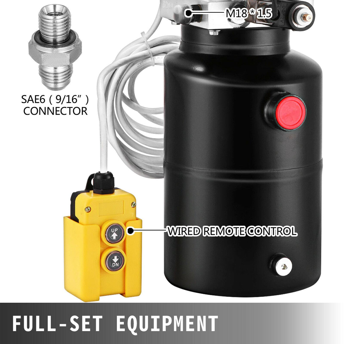 6 Quart 12V Single Acting Hydraulic Pump Dump Trailer Unloading Remote Lift