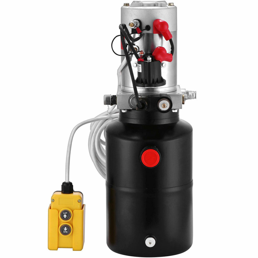 6 Quart 12V Single Acting Hydraulic Pump Dump Trailer Unloading Remote Lift
