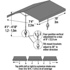 7 ft. W x 10 ft. H Tilt-Mount, -Clamp Canopy with Pop-Up Frame, High-Impact Connectors, and Mildew-Resistant Fabric