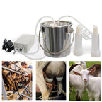 yimei toys goat milking machine pulsating mobile vacuum pump milking machine, agricultural stainless steel food-grade barrel milking machine automatic stop device.(14l,goat)