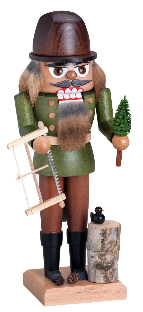 KWO Woodsman with Tree and Saw German Wood Christmas Nutcracker 10 Inch