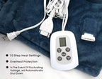 Size Electric Blanket,Flannel Sherpa Washable and Comfortable Heated Blanket with 10 Heat Settings, Safety 10 Hours Auto-Off &amp;Dual Temperature Dual Control by One Blanket(King, Navy)