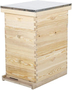 co-z langstroth 30-frame bee hive with 10 medium 20 deep honeycomb foundation frames, bee box for beekeeper starter kit, beekeeping supplies equipment, wood complete honey beehives, 3-tier bees house