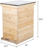 co-z langstroth 30-frame bee hive with 10 medium 20 deep honeycomb foundation frames, bee box for beekeeper starter kit, beekeeping supplies equipment, wood complete honey beehives, 3-tier bees house