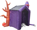 8.5 Foot Halloween Inflatable Haunted House Castle with Skeleton, Ghost &amp; Skulls