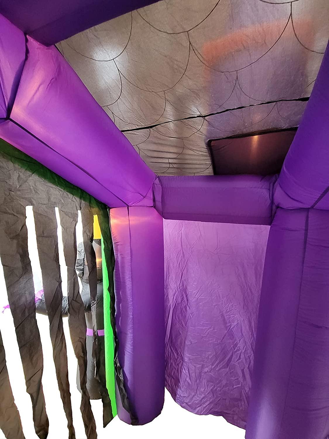 8.5 Foot Halloween Inflatable Haunted House Castle with Skeleton, Ghost &amp; Skulls