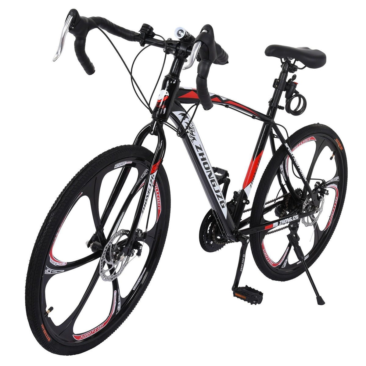 Keepfit Commuters Aluminum Full Suspension Road Bike 21 Speed Disc Brakes, 700c