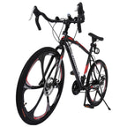 Keepfit Commuters Aluminum Full Suspension Road Bike 21 Speed Disc Brakes, 700c