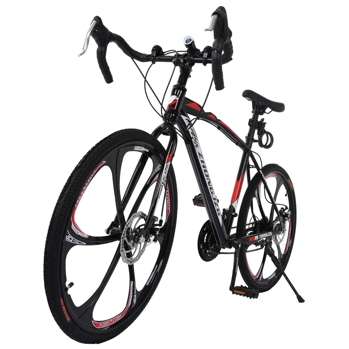 Keepfit Commuters Aluminum Full Suspension Road Bike 21 Speed Disc Brakes, 700c