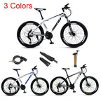 MotorGenic Unisex Mountain Bike 26 In., Wheels, 21 Speed Disc Bicycles, Bike Lock, Air Pump