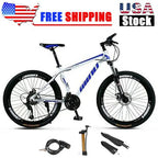 MotorGenic Unisex Mountain Bike 26 In., Wheels, 21 Speed Disc Bicycles, Bike Lock, Air Pump
