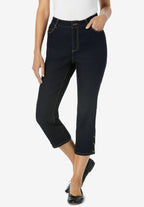 perfect denim capri with button trim