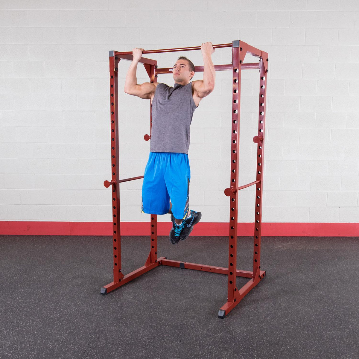 Best Fitness BFPR100 Classic Power Rack - Red Finish 500 lbs. Capacity