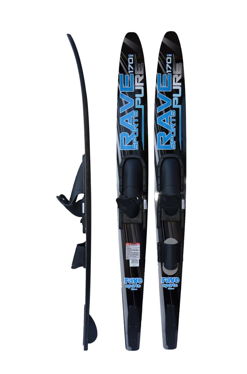 Rave Sports Rave Adult Pure Combo Water Recreation Water Skis with Plastic Top