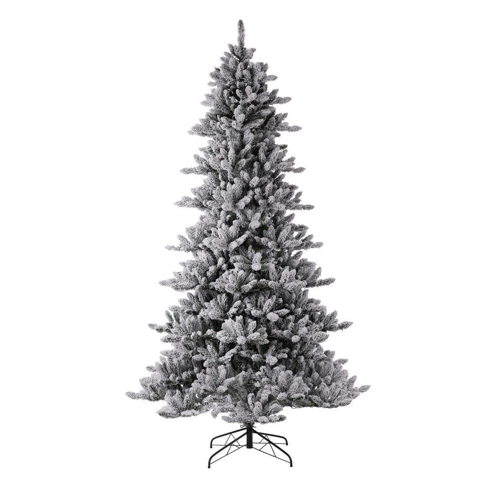 9 ft. Pre-Lit Snow Flocked Fir Artificial Christmas Tree with 650 Warm White Lights