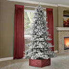 9 ft. Pre-Lit Snow Flocked Fir Artificial Christmas Tree with 650 Warm White Lights