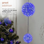 37 in. Tall 3-Tier Christmas Ornaments With Chasing Blue and White LED Lights