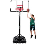 Portable Basketball Hoop &amp; Goal, Outdoor Basketball System with 6.6-10ft Height Adjustment for Youth and Adults,Black