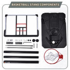 Portable Basketball Hoop &amp; Goal, Outdoor Basketball System with 6.6-10ft Height Adjustment for Youth and Adults,Black