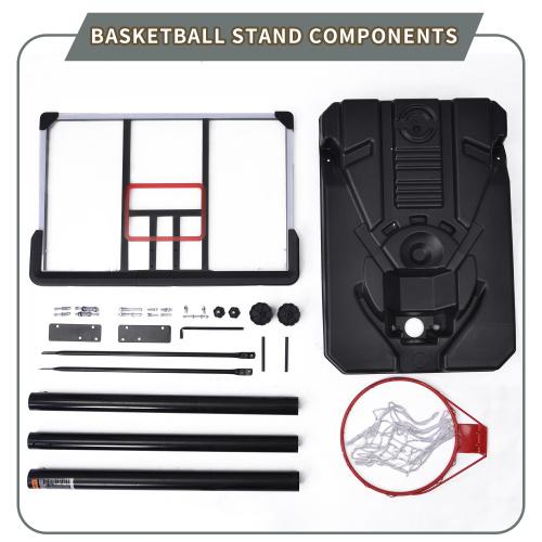 Portable Basketball Hoop &amp; Goal, Outdoor Basketball System with 6.6-10ft Height Adjustment for Youth and Adults,Black