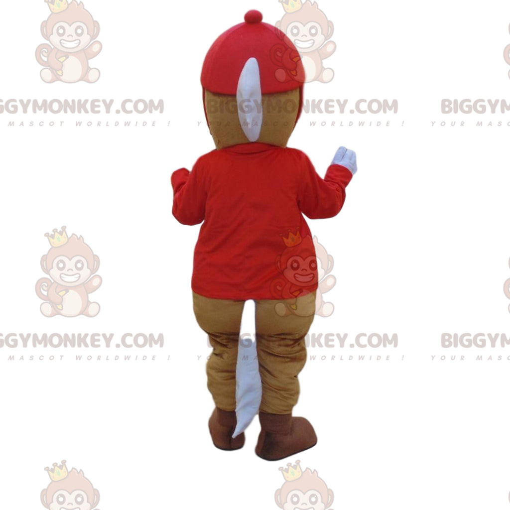 BIGGYMONKEYmascot costume of horse in jockey outfit, jockey costume