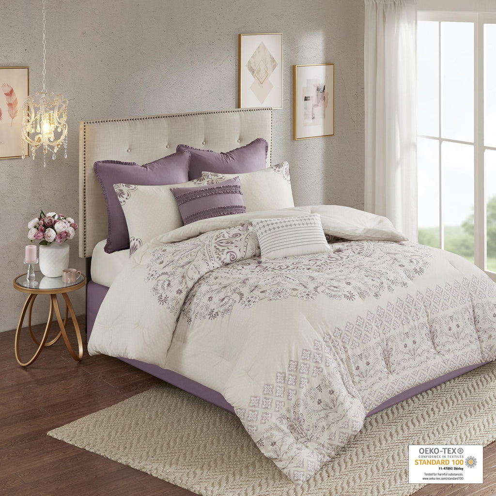 Home Essence Kaia 8 Piece Cotton Printed Reversible Comforter Set