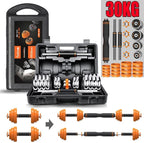 Metal Dumbbell Barbell Set, Weights Adjustable Dumbbell with Anti-Slip Metal Handle, Electroplated Dumbbell