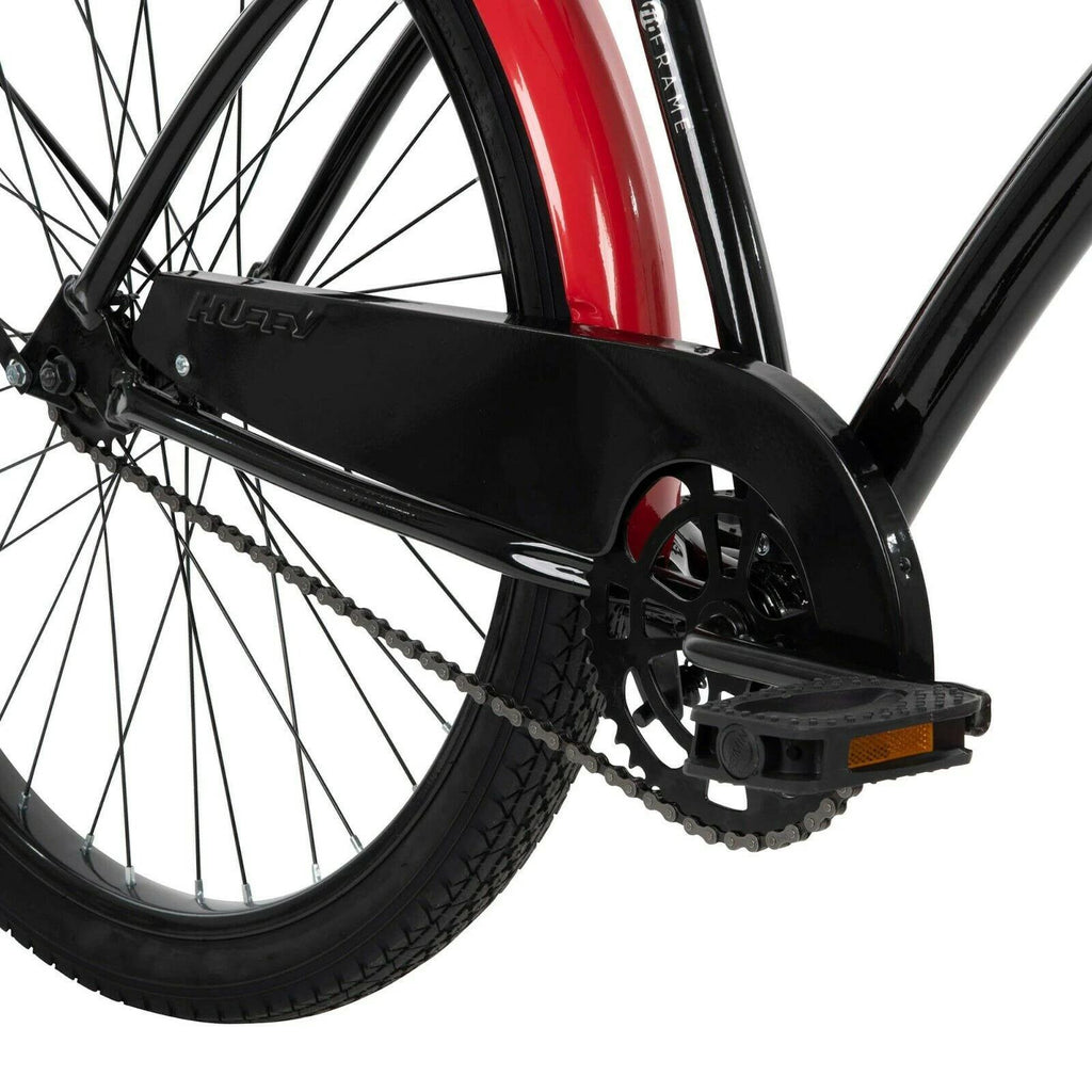 Huffy 26 In. Carlisle Men's Comfort Cruiser Bike, Black Red