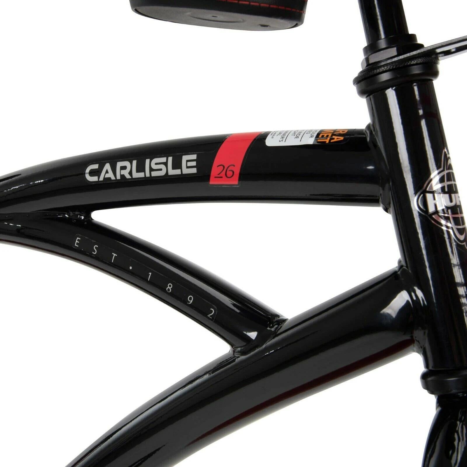 Huffy 26 In. Carlisle Men's Comfort Cruiser Bike, Black Red