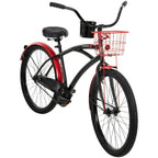 Huffy 26 In. Carlisle Men's Comfort Cruiser Bike, Black Red