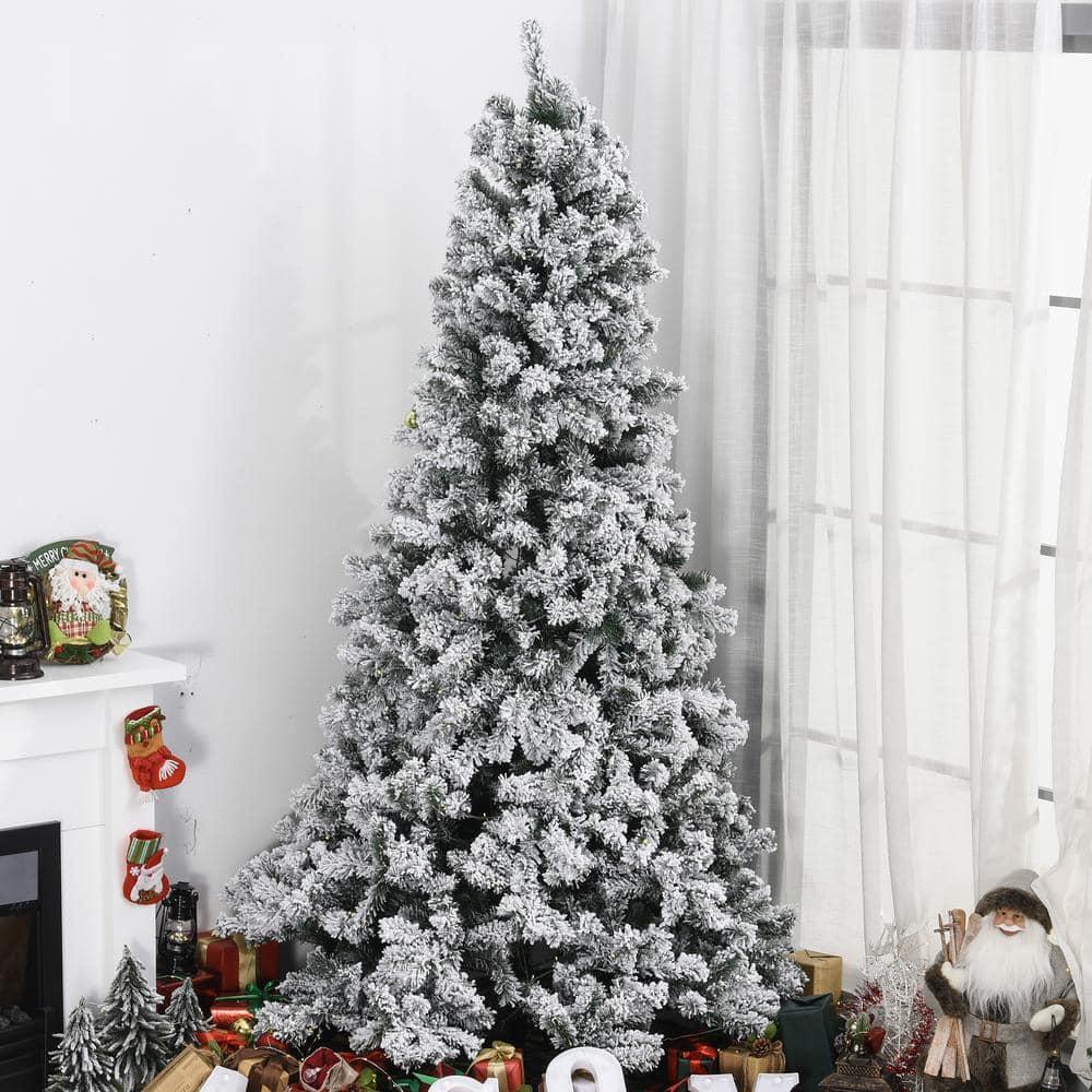 7.5 ft. Pre-Lit LED Flocked Douglas Fir Artificial Christmas Tree with 550 Warm White Lights and 1346 Tips