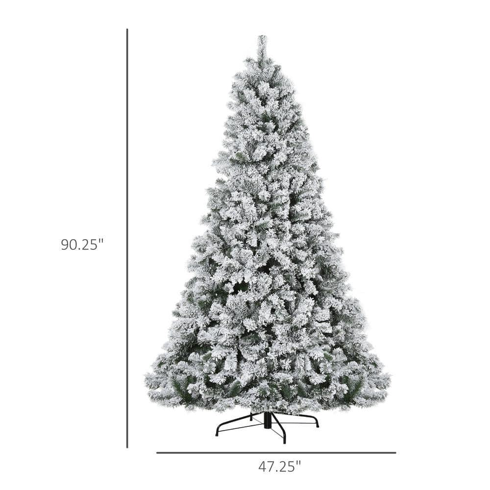 7.5 ft. Pre-Lit LED Flocked Douglas Fir Artificial Christmas Tree with 550 Warm White Lights and 1346 Tips