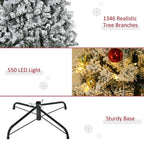 7.5 ft. Pre-Lit LED Flocked Douglas Fir Artificial Christmas Tree with 550 Warm White Lights and 1346 Tips