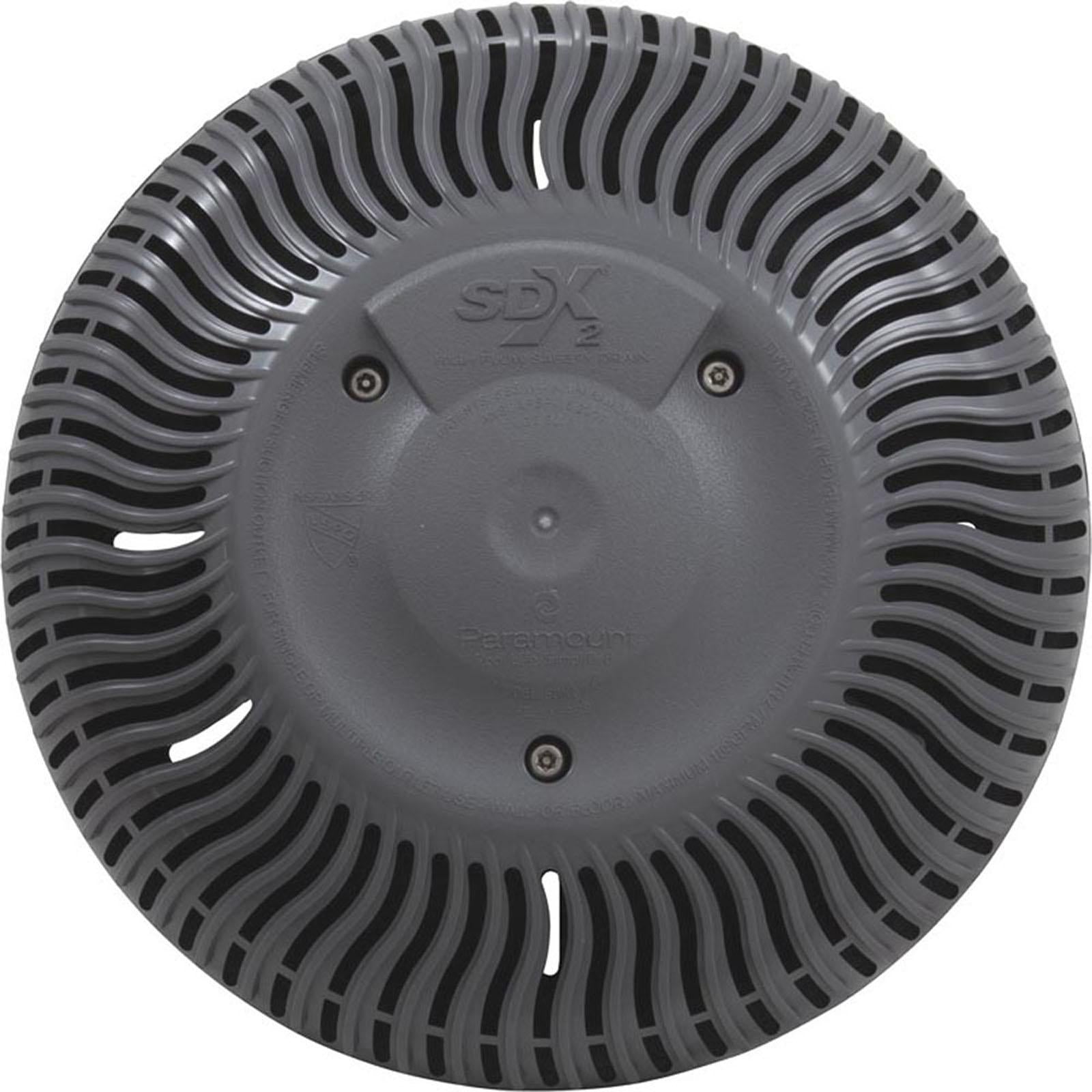 Paramount Pools Main Drain Grate, Paramount SDX2, Concrete, Gray