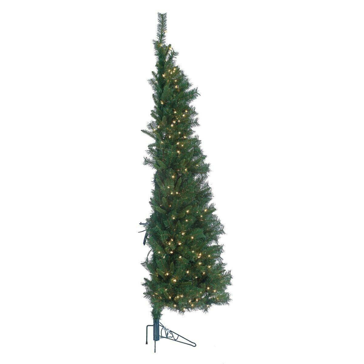 7' Tiffany Prelit Pine Wall Tree