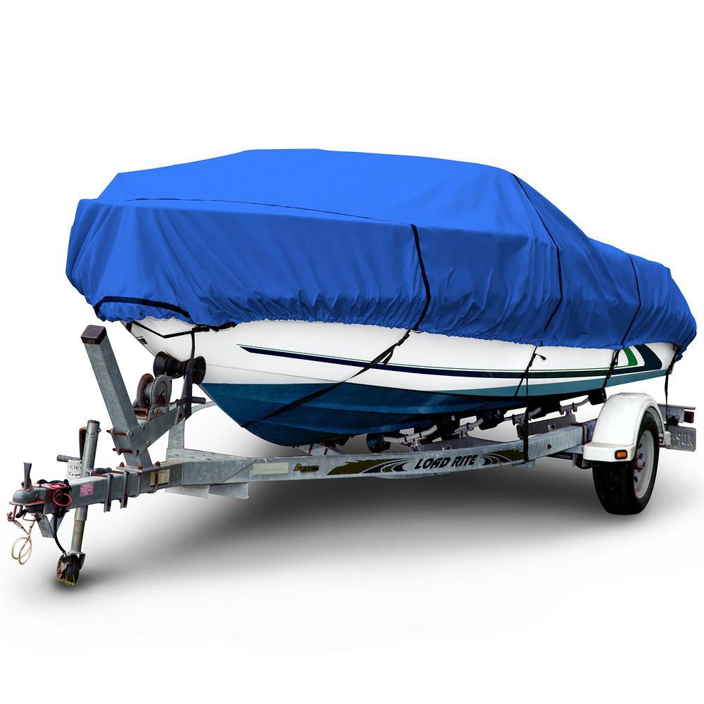 Sportsman 600 Denier 17 ft. to 19 ft. (Beam Width to 102 in.) Blue V-Hull Fishing Boat Cover BT-5
