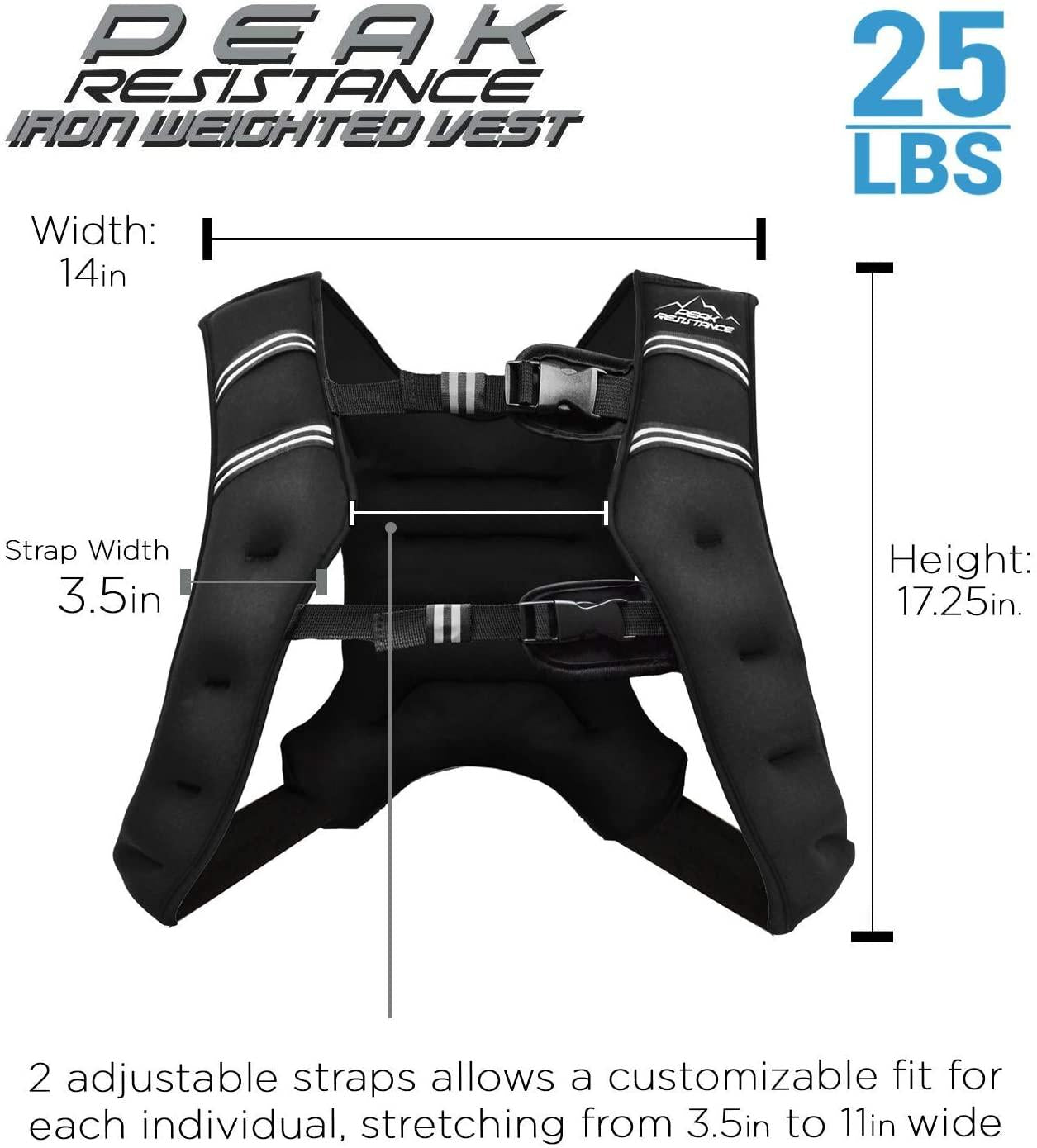 Aduro Sport Weighted Vest Workout Equipment, 25 Pounds (11.34 KG) Body Weight Vest for Men, Women, Kids