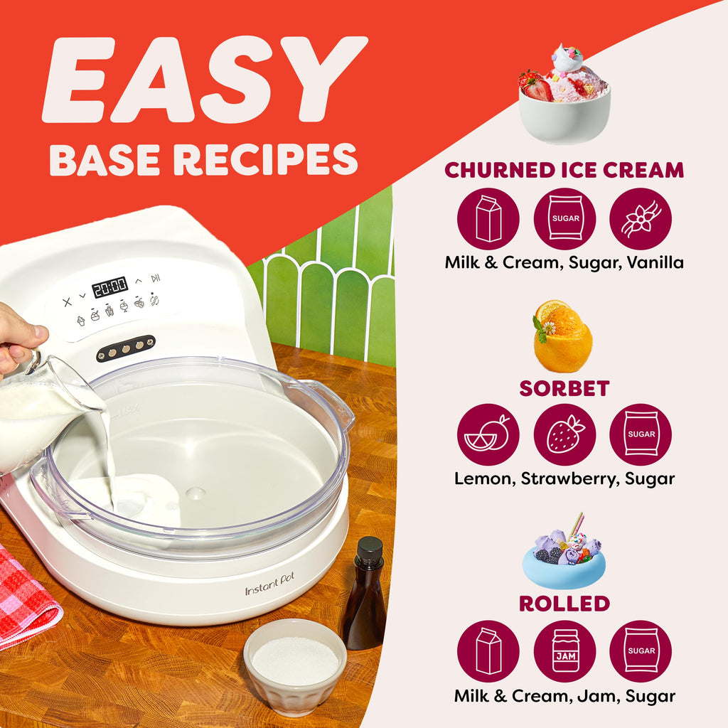 Chill Ice Cream Maker with ‑In Compressor, No Pre‑Freezing, Real Ice Cream in Minutes*, Gelato, Sorbet, Rolled, Non‑Dairy, Mix‑Ins, Easy Clean Up, Quiet, Makes Up to 2 Pints