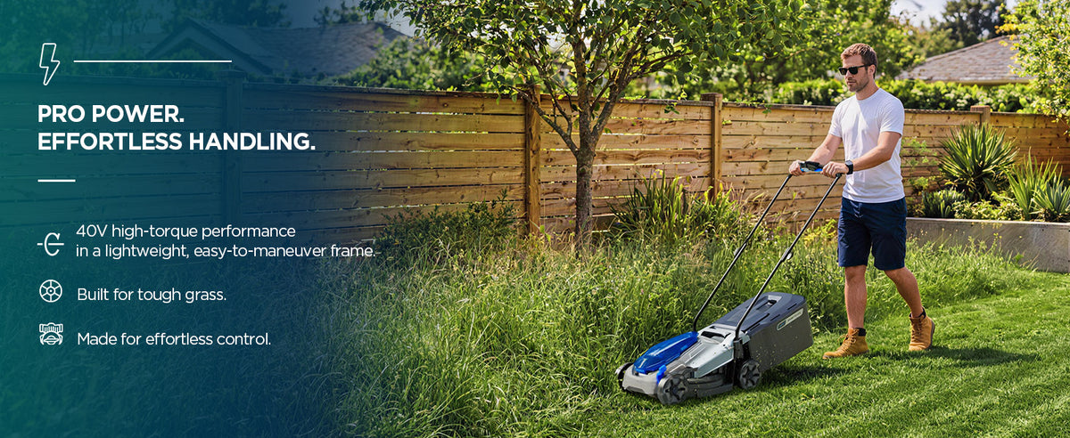 14" Cordless Lawn Mower, 40V Lightweight Push Mower with 4.0Ah Battery &amp; Charger, Ultra-Quiet Motor for Small Yards, Lawn Care, Backyard Maintenance