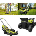 13 in. one+ 18-volt lithium-ion battery walk behind push lawn mower & strin