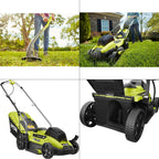 13 in. one+ 18-volt lithium-ion battery walk behind push lawn mower & strin