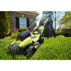 13 in. one+ 18-volt lithium-ion battery walk behind push lawn mower & strin