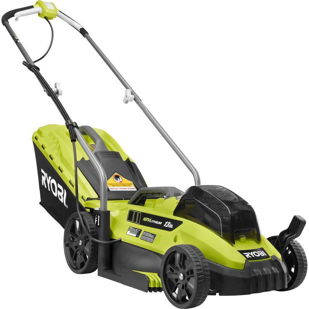 13 in. one+ 18-volt lithium-ion battery walk behind push lawn mower & strin