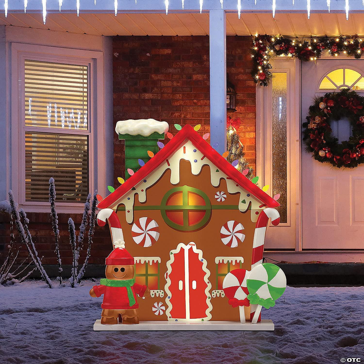 Blow Mold Gingerbread House Outdoor Decoration