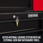 Tool Chest Combo with Drawer Liner Roll, 26-Inch, Rolling, 5 Drawer, Black (CMST82763BK)