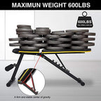 Weight Bench Adjustable, Workout Bench with Thicken Premium Steel Widen Seat for Home Gym Strength Training Press Bench with Easy Installation - Black