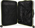 Suki Hardside Spinner Check in Luggage 29", Light Grey/Neon