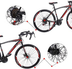 ZAIJMKD Lightweight Aluminum Road Bikes/Full Suspension 700c Wheels Road Bike with 21 Speed Disc Brakes/Racing Bicycle for Men and Women