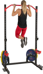Sunny Health &amp; Fitness Power Zone Squat Stand Rack Power Ca- SF-XF9931, Black/Red